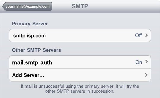Servidor SMTP de Puerto Alterno :: Guia de Configuracion Apple iPad - Paso 9