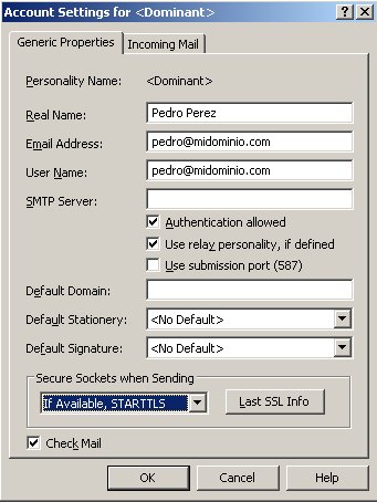 Servidor SMTP de Puerto Alterno :: Guia de Configuracion Qualcomm Eudora 7 - Paso 1