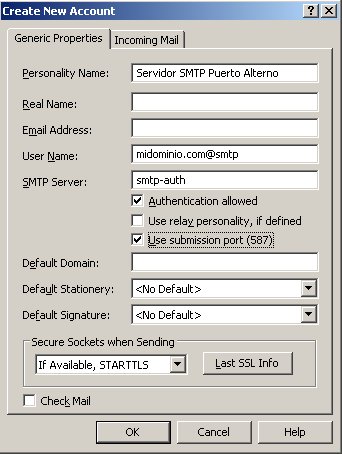 Servidor SMTP de Puerto Alterno :: Guia de Configuracion Qualcomm Eudora 7 - Paso 2