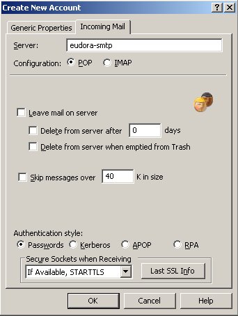 Servidor SMTP de Puerto Alterno :: Guia de Configuracion Qualcomm Eudora 7 - Paso 3