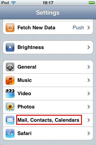 Servidor SMTP de Puerto Alterno :: Guia de Configuracion Apple iPhone iOS3 - Paso 1