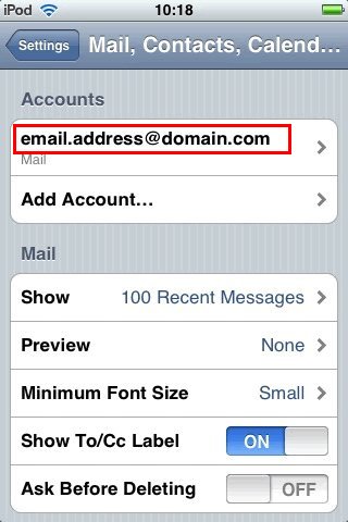Servidor SMTP de Puerto Alterno :: Guia de Configuracion Apple iPhone iOS3 - Paso 2